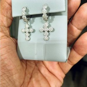Diamond Cross Earrings